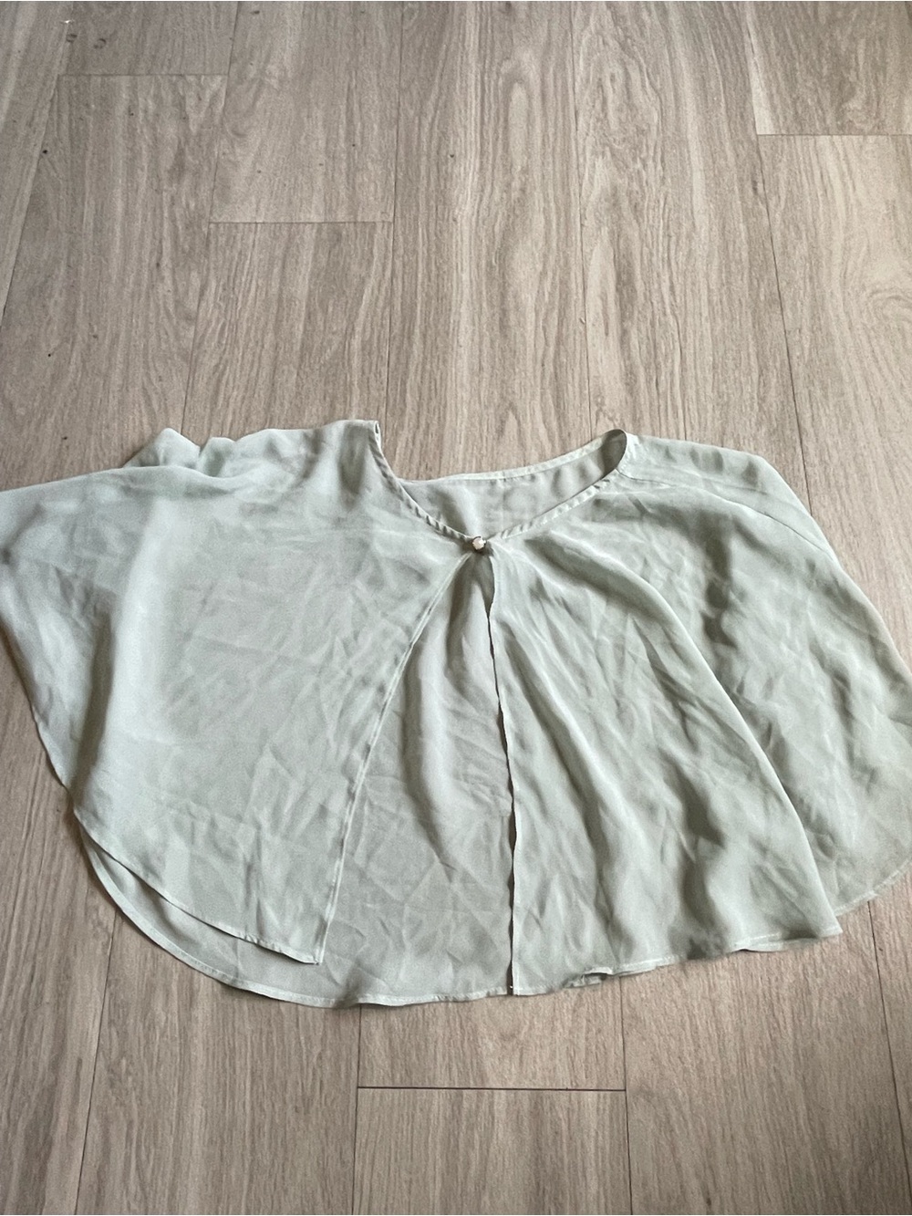 Light Sage Pearl-Accent Women's Capelet Top